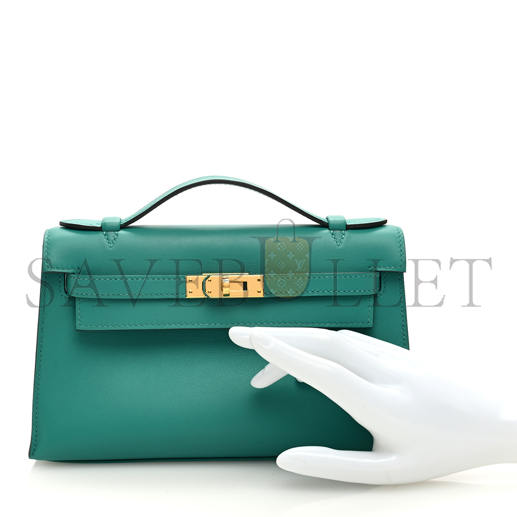 H**mes swift kelly pochette clutch vert verone (22*14*7cm)